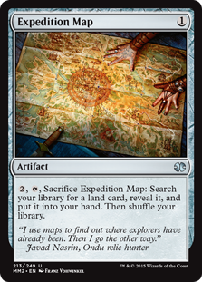 Expedition Map
 {2}, {T}, Sacrifice Expedition Map: Search your library for a land card, reveal it, put it into your hand, then shuffle.